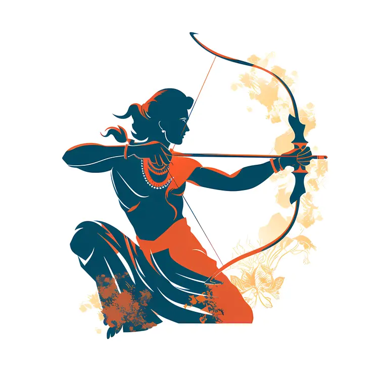 Kneeling Archer Character Illustration