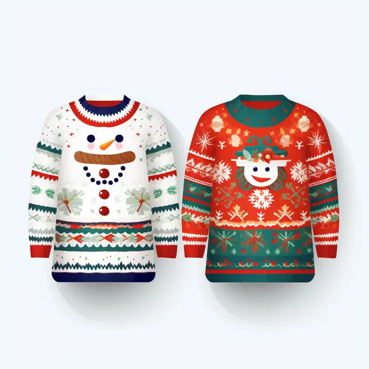 Festive Christmas Sweaters with Snowman Designs