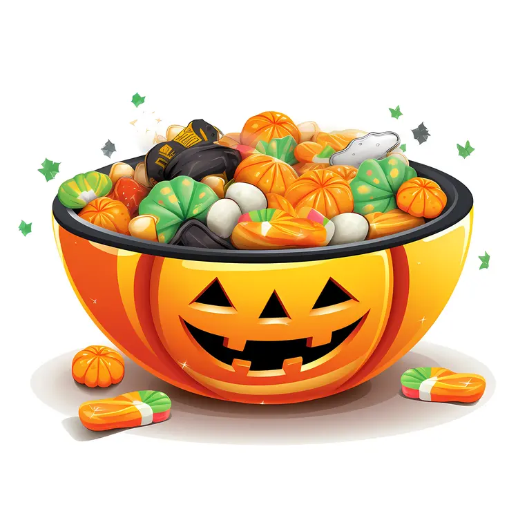Halloween Candy Bowl with Jack-o'-lantern Design