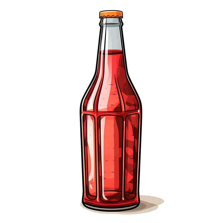 Red Liquid in Glass Bottle