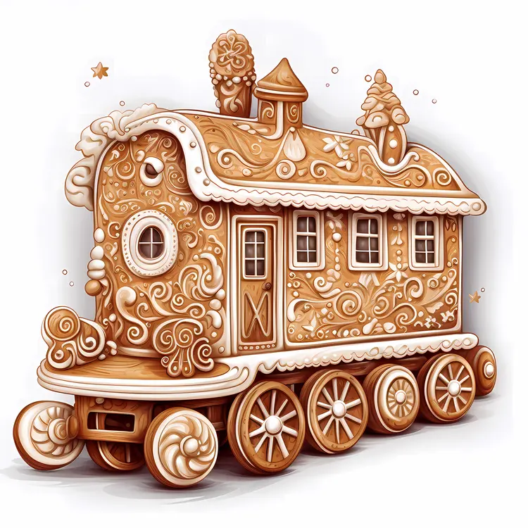 Festive Gingerbread Train