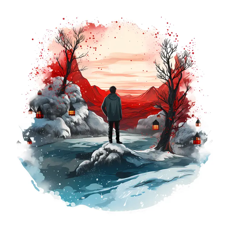 Person in winter landscape