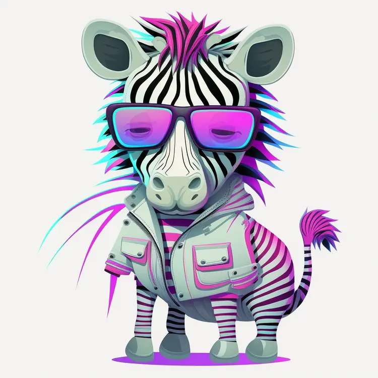 Cool Zebra in Sunglasses and Jacket