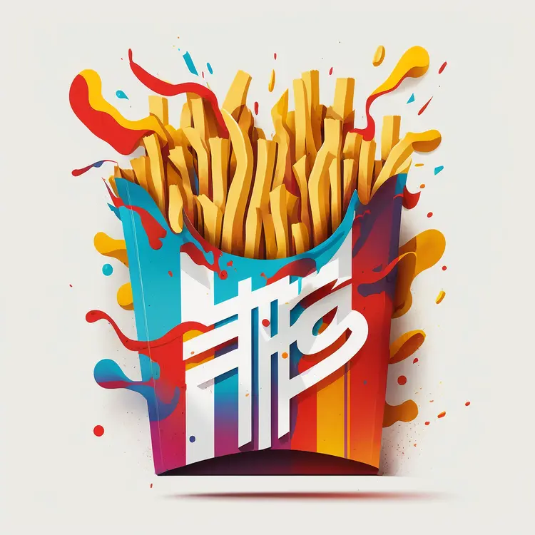 Colorful French Fries Illustration