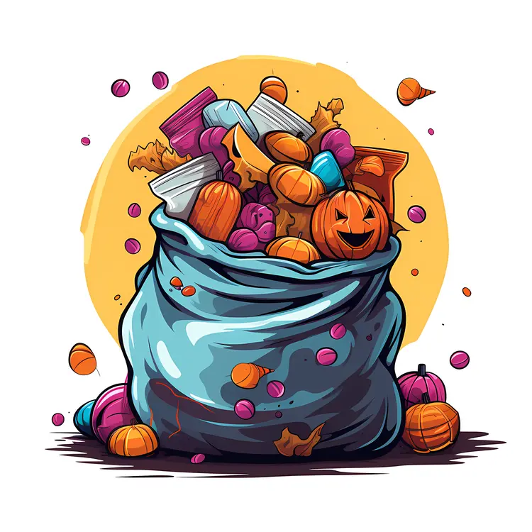 Halloween Candy Bag with Pumpkins