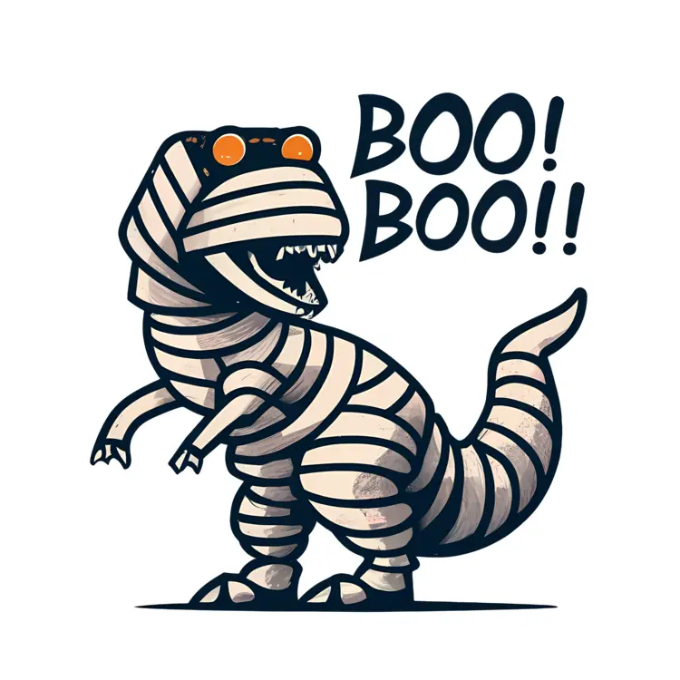 Mummy Dinosaur Saying Boo