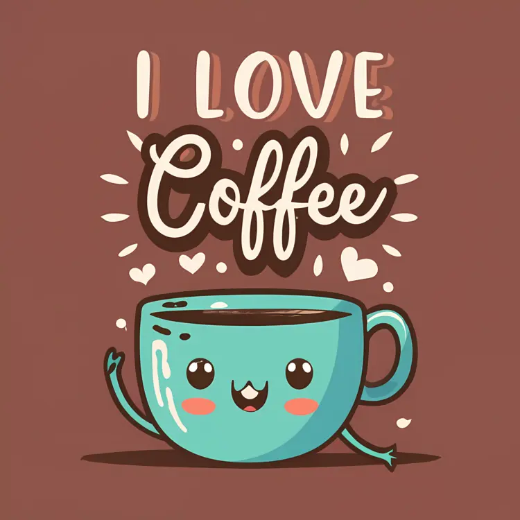 I Love Coffee Illustration