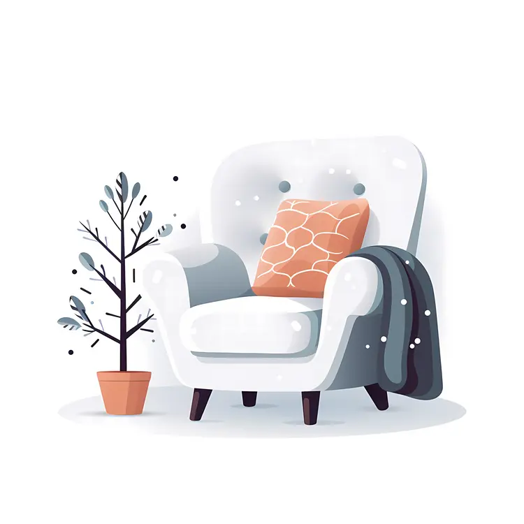 Cozy White Armchair with Cushion