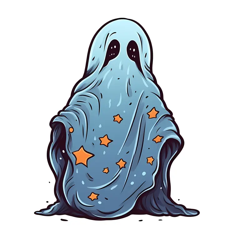 Spooky Ghost with Stars