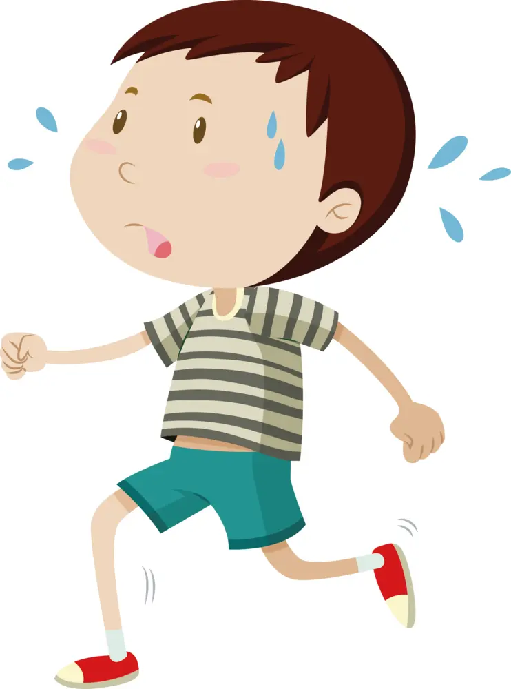 Child Running in Striped Shirt