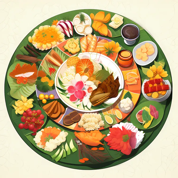 Colorful Traditional Food Platter for Festive Celebrations