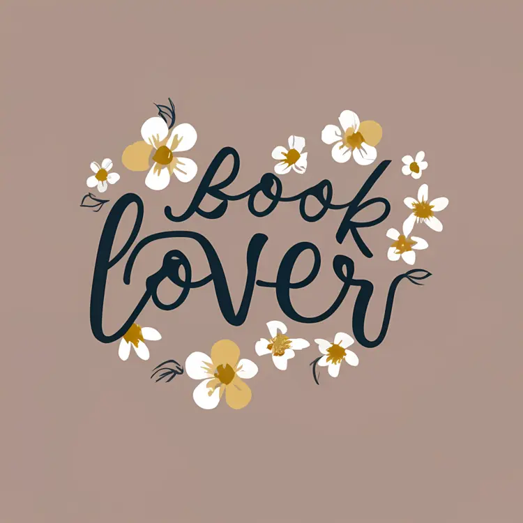 Book Lover with White Flowers