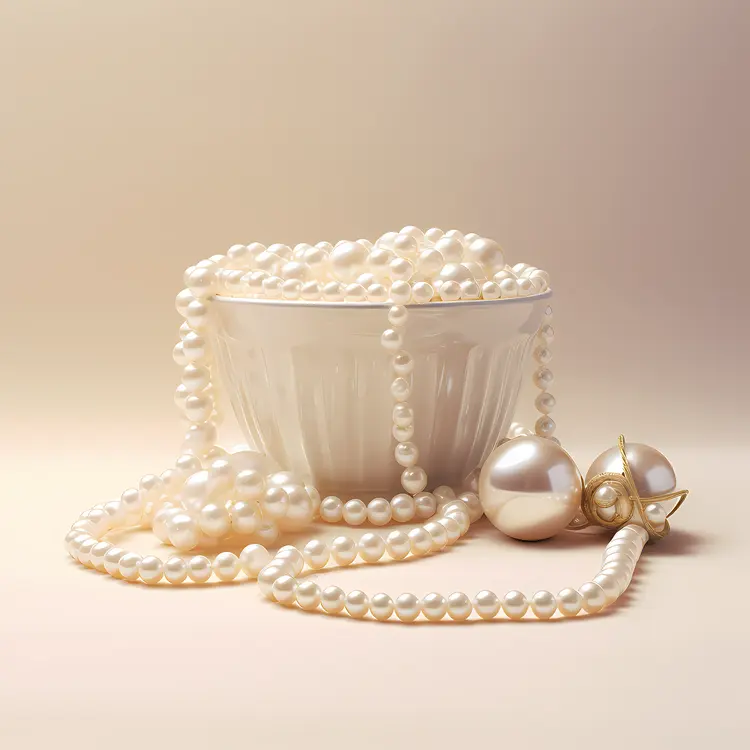 Pearl Jewelry in a Bowl
