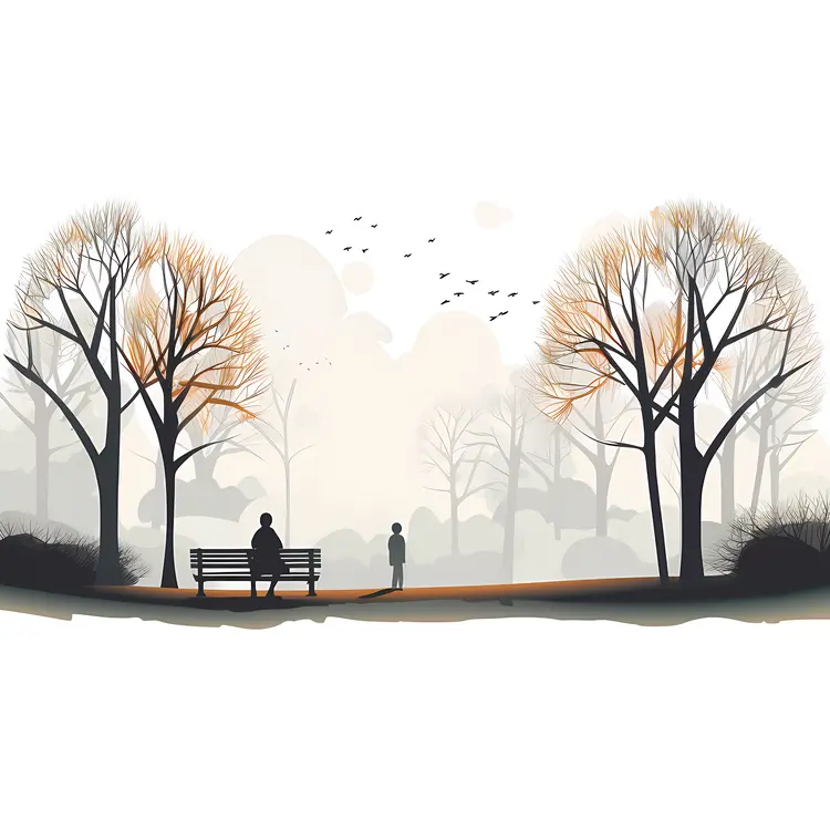 Serene Park Bench in Autumn