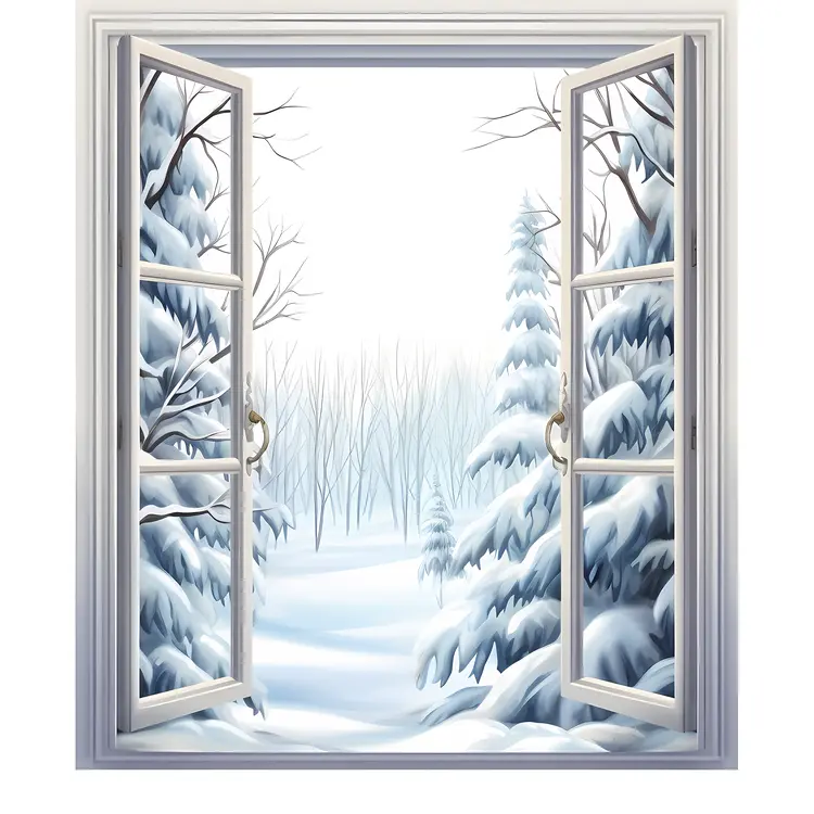 Winter Landscape with Snow and Trees