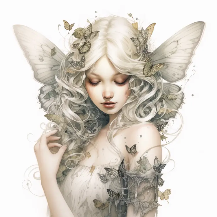 Enchanting Fairy with Butterflies in Ethereal Style