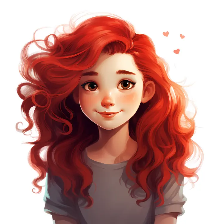 Girl with Red Curly Hair