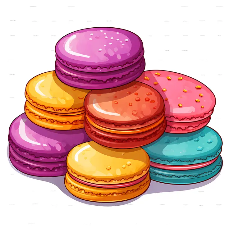 Pile of Colorful Macarons