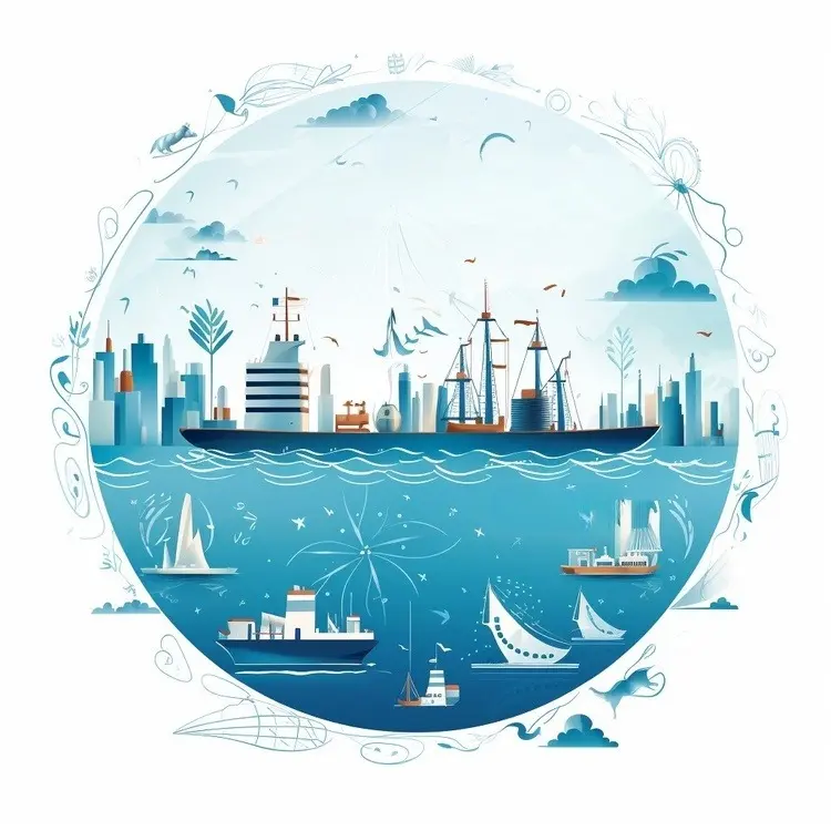 Various Ships with Cityscape Background