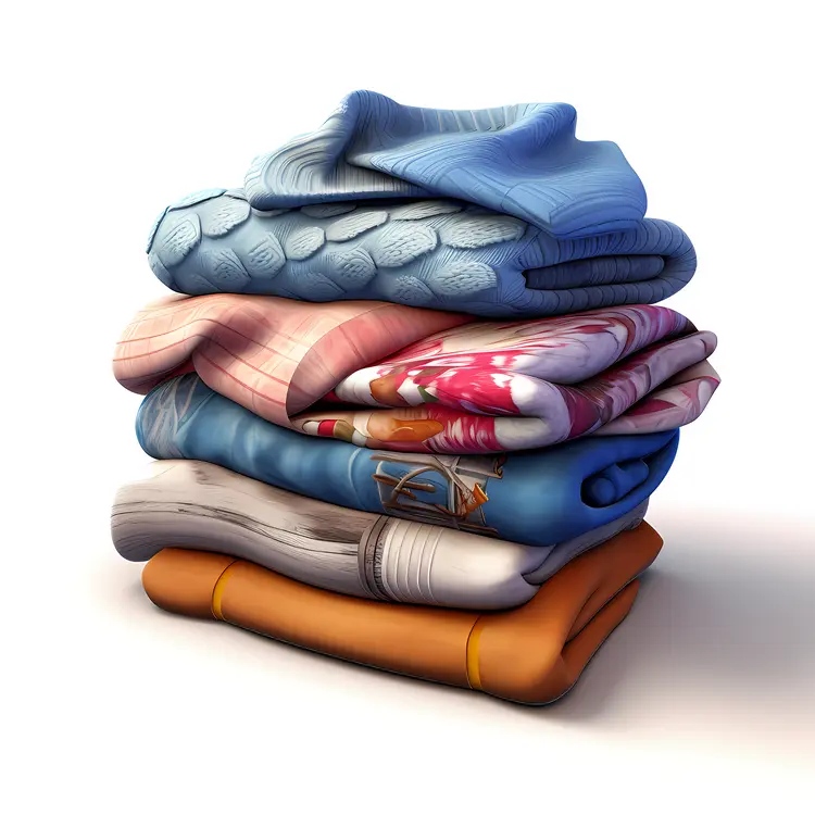 Stack of Colorful Folded Clothes