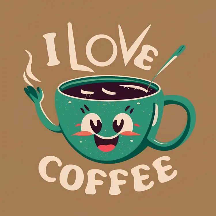 Green Coffee Cup with Love Expression