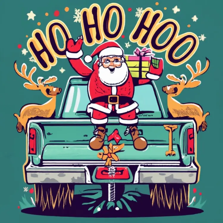 Santa on Truck with Gifts