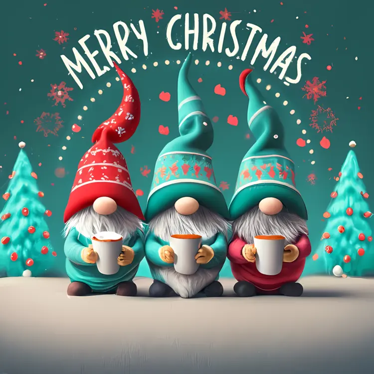 Merry Christmas with Festive Gnomes