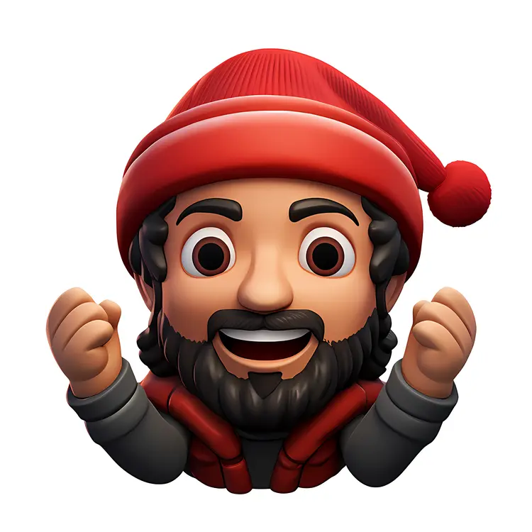 Bearded Man in Festive Hat