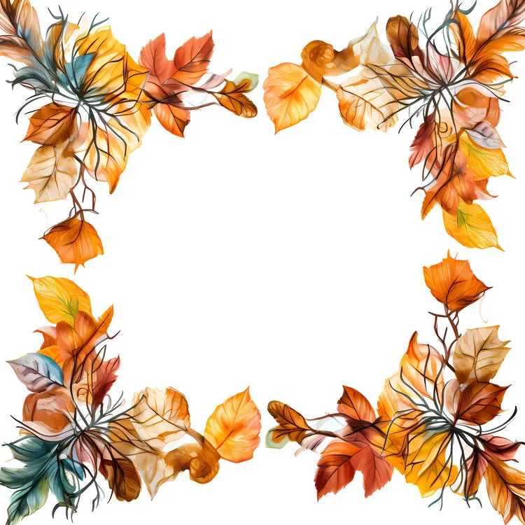 Decorative Autumn Leaves Frame