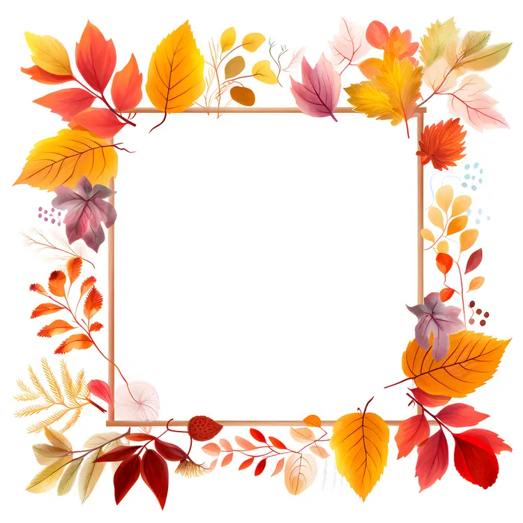 Vibrant Autumn Leaves Frame