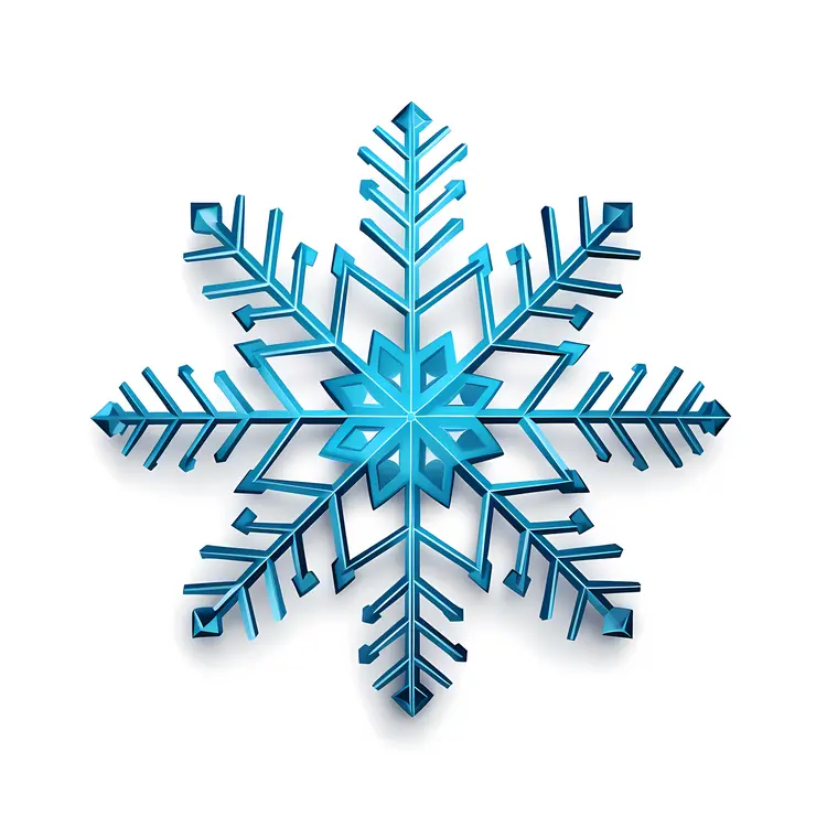 Detailed Blue Snowflake