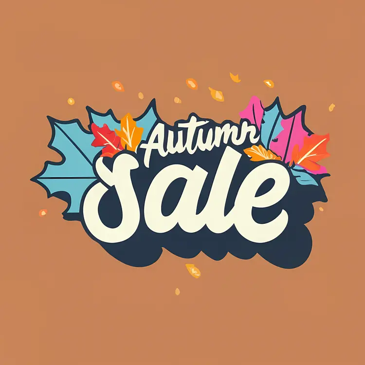 Autumn Sale with Colorful Leaves