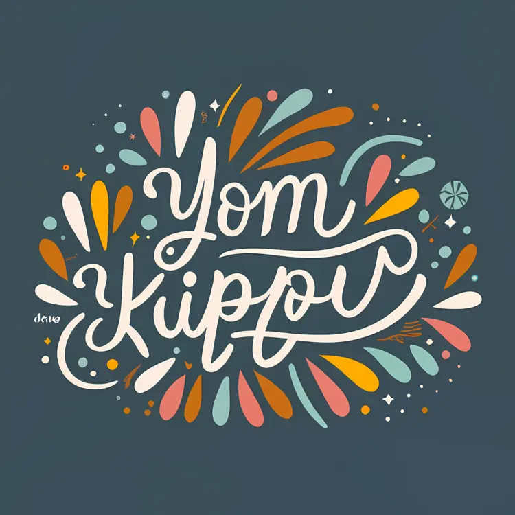 Yom Kippur Celebration with Colorful Patterns