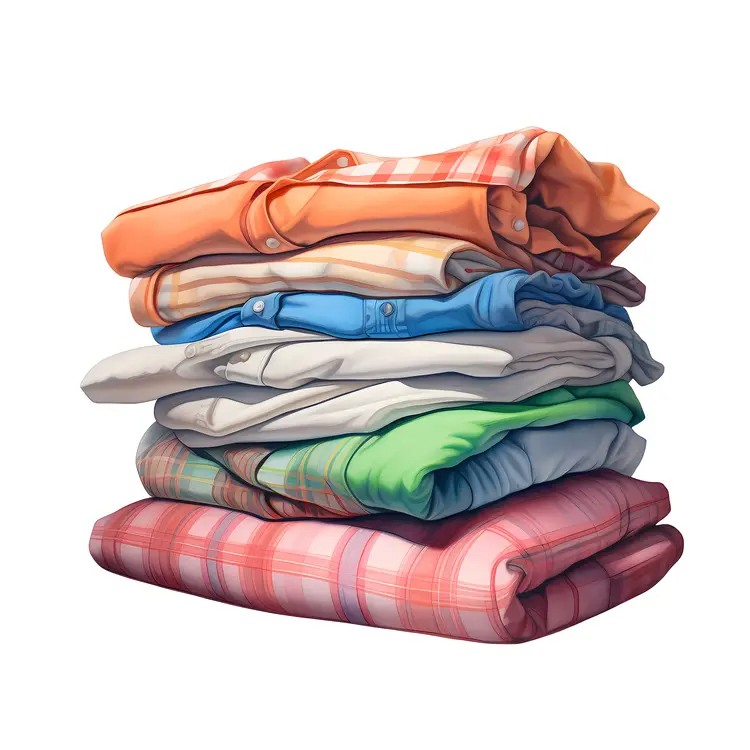 Neatly Folded Stack of Clothes