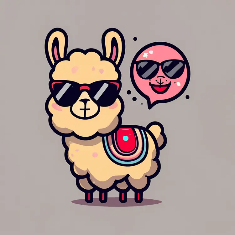Cool Llama with Sunglasses
