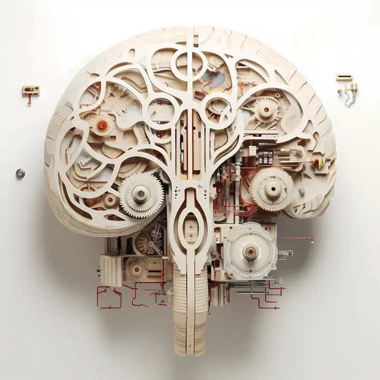 Intricate Mechanical Brain Illustration