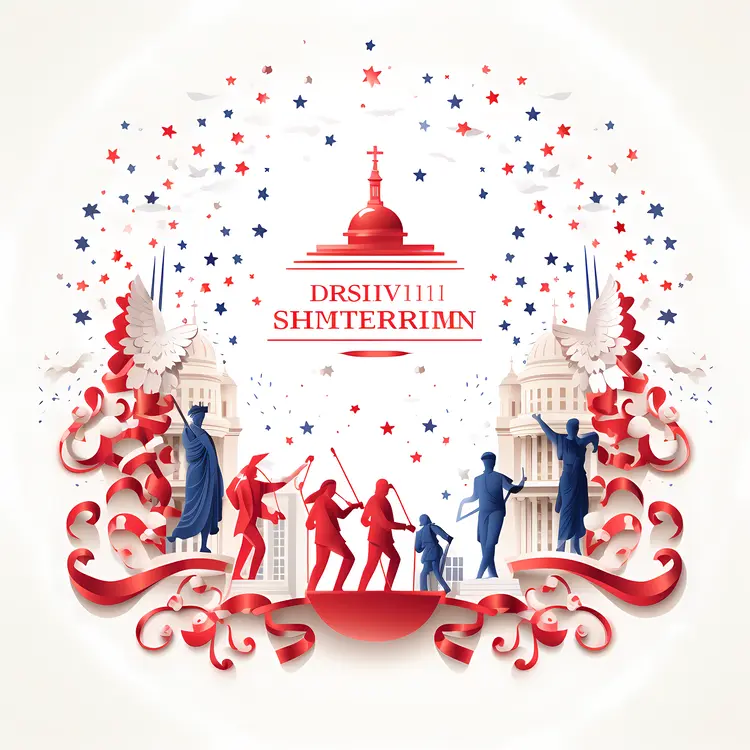 Capitol Building with Statues and Stars