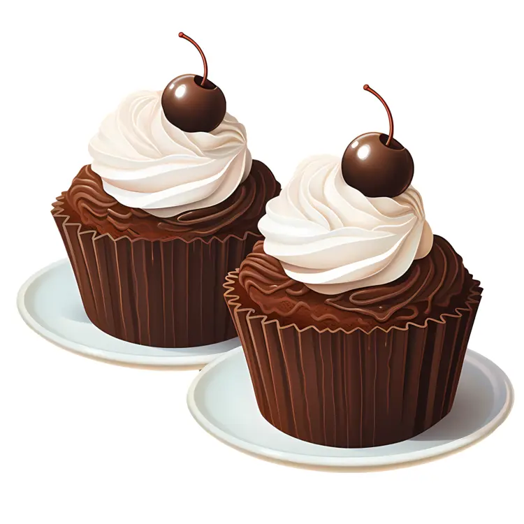 Chocolate Cupcakes with Cherry Topping