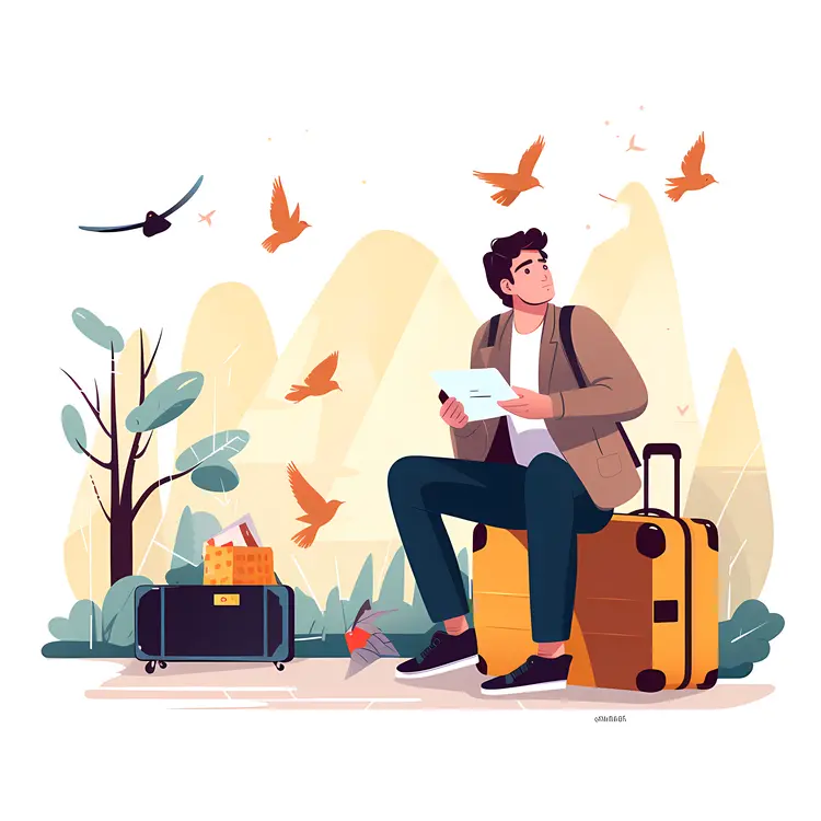 Man Traveling with Luggage