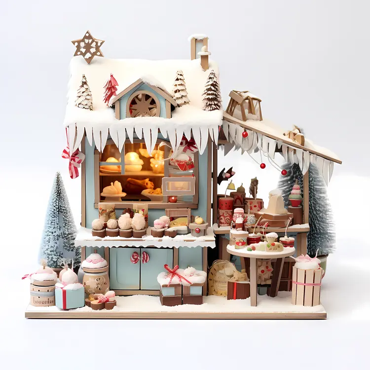 Christmas Bakery with Pastries and Sweets
