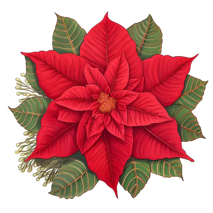 Beautiful Red Poinsettia for Christmas Decoration