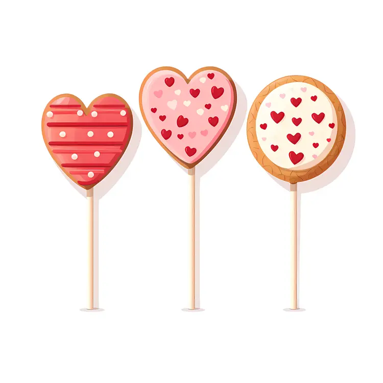 Heart-shaped Cookies with Colorful Icing