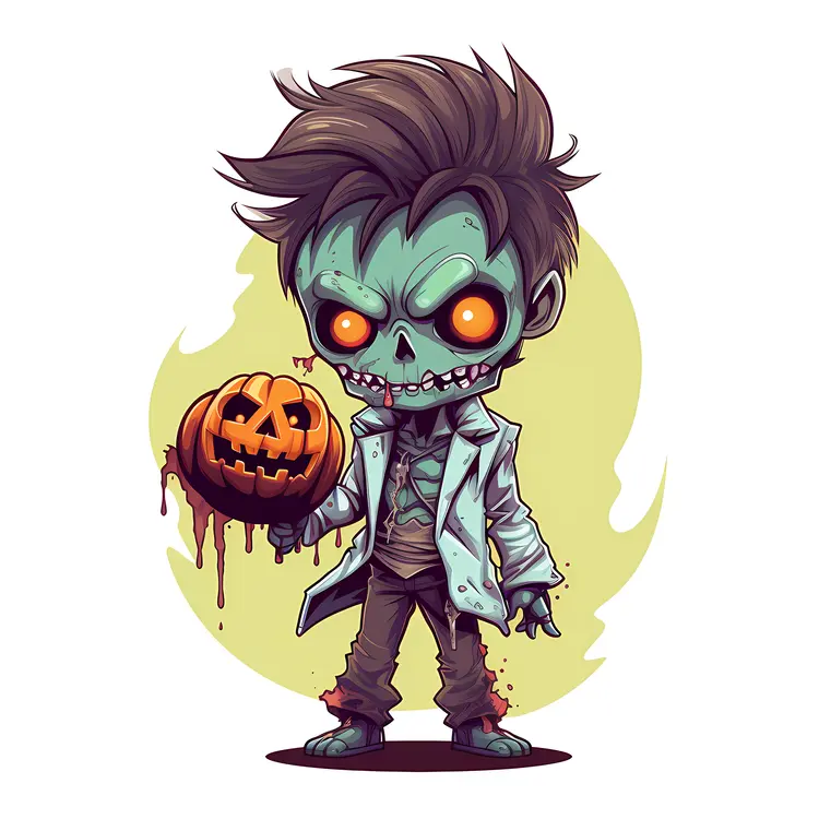 Zombie Holding a Pumpkin