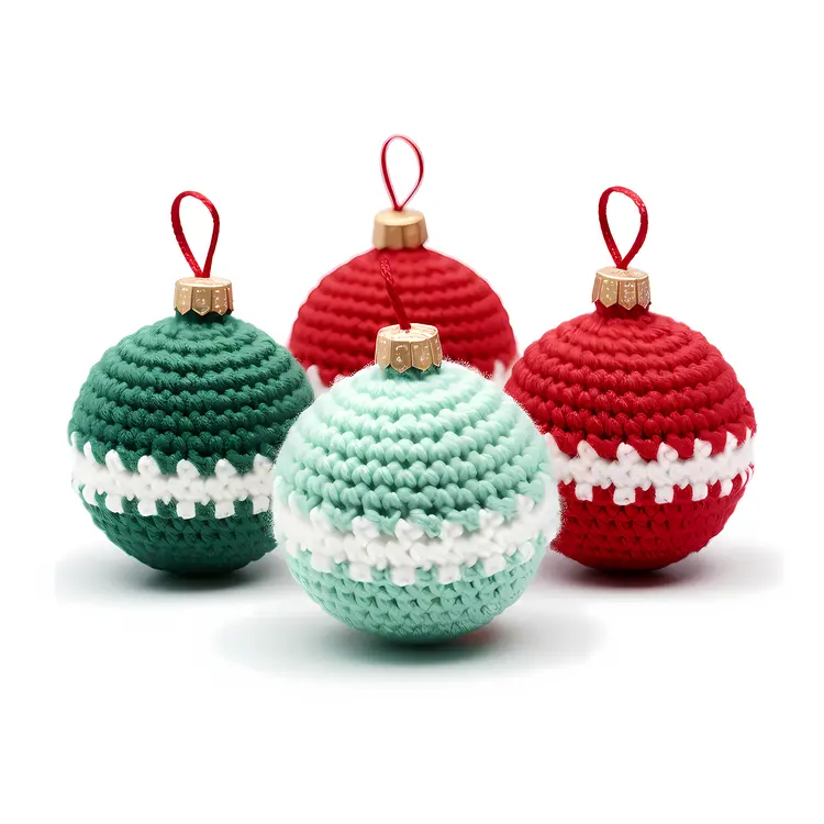Green and Red Crochet Balls