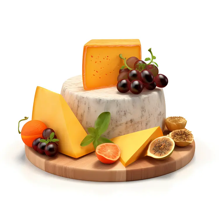 Cheese platter with fruits