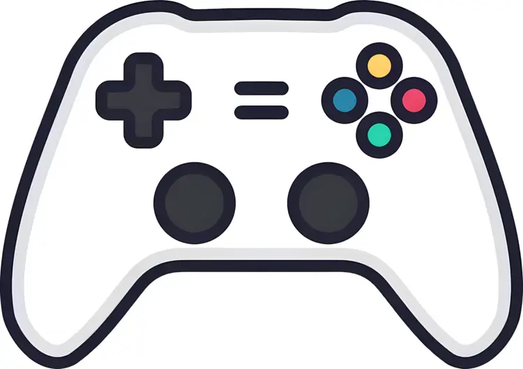 White Game Controller with Colorful Buttons