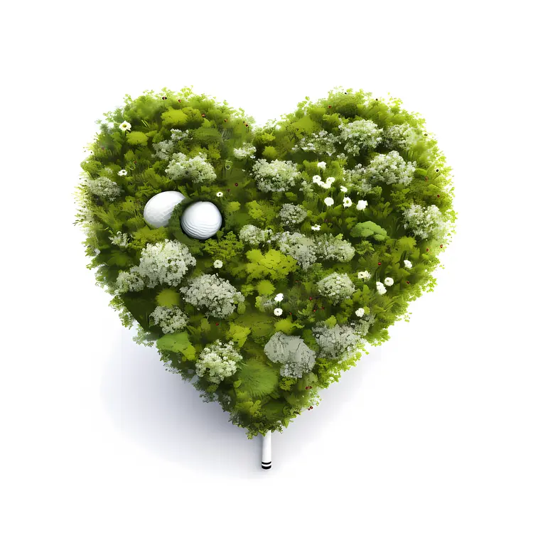 Heart-shaped Golf Course with Balls