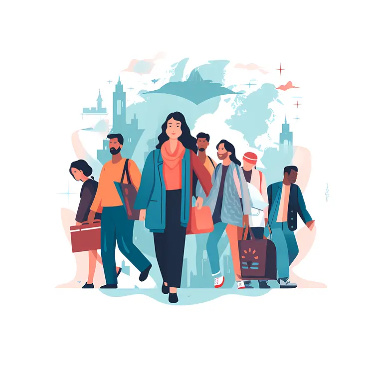 Group of People with Luggage