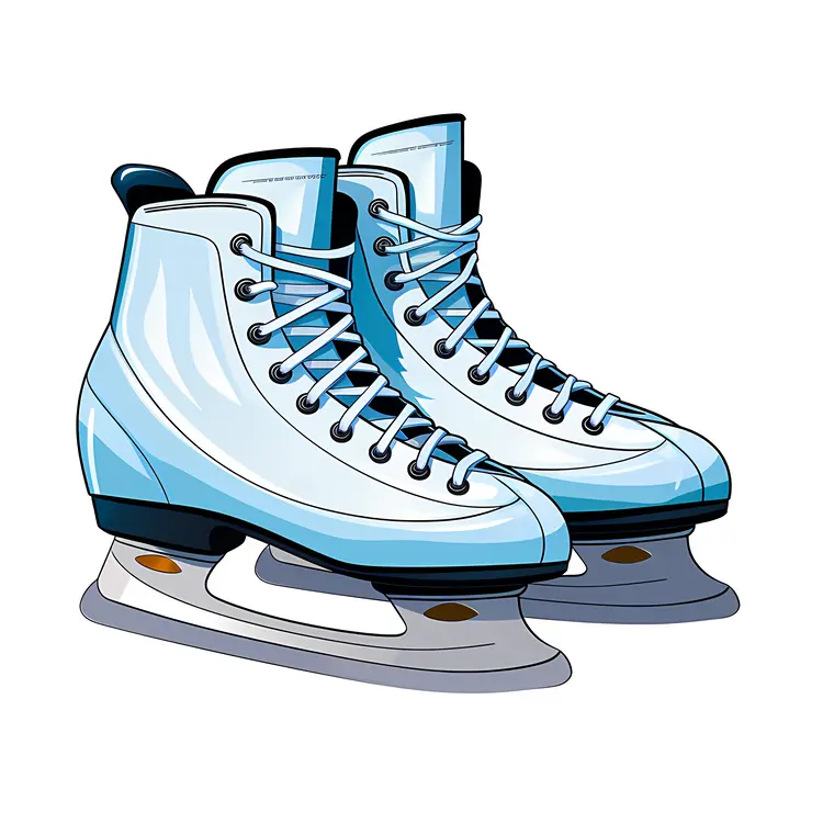 Blue Ice Skates with Laces
