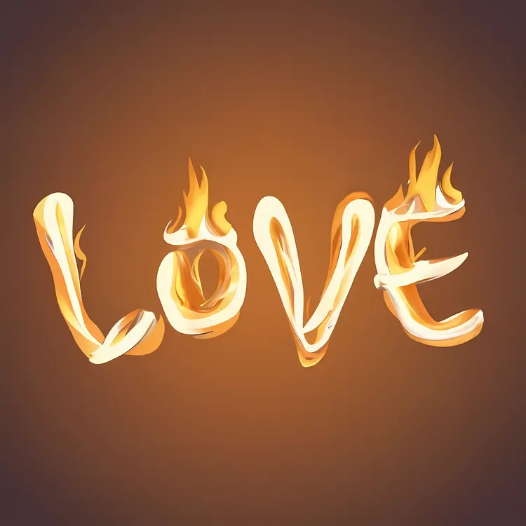 Love in Flames Typography